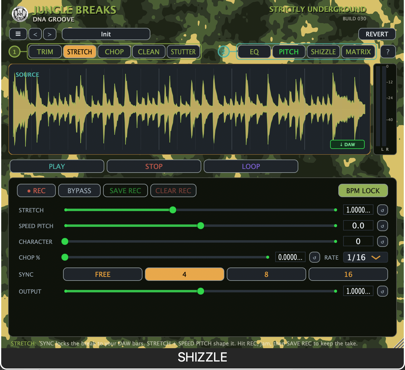 Jungle Breaks instrument interface
