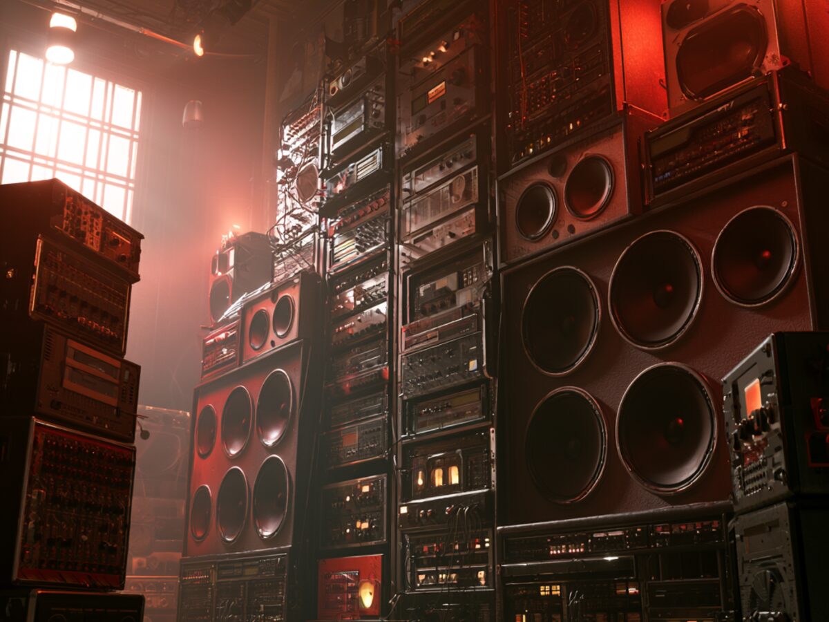 Sound system on the street, boxed up